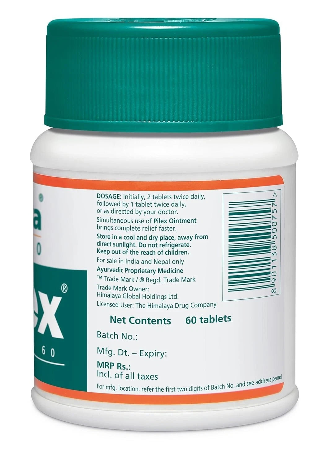 Himalaya Pilex 5 Pack (300 Tabs) – Hemorrhoid, Vein & Piles Herbal Support
