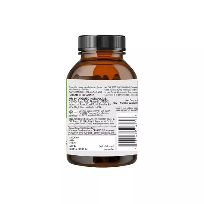 Organic India Liver & Kidney 180 Caps – Detox & Health Support Herbal Supplement