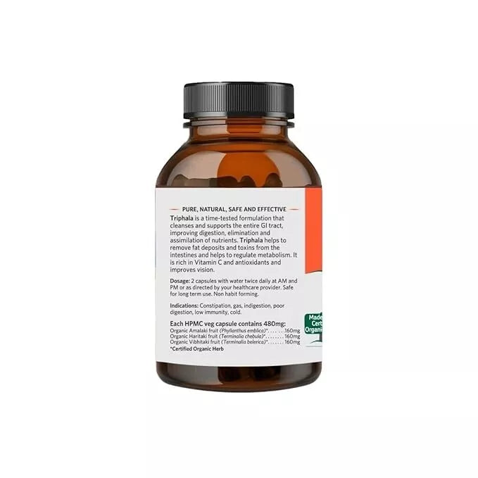 Organic India Triphala 180 Capsules Digestive Cleanse & Colon Health Support