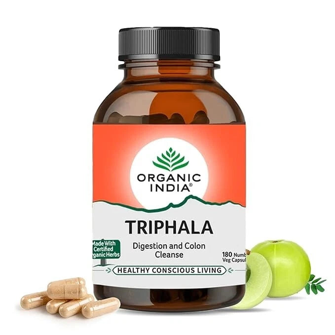 Organic India Triphala 180 Capsules Digestive Cleanse & Colon Health Support