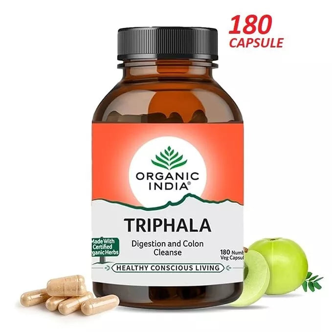 Organic India Triphala 180 Capsules Digestive Cleanse & Colon Health Support
