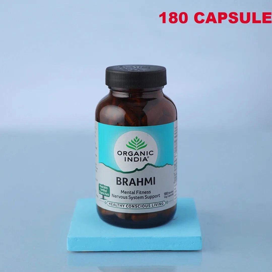 Organic India Brahmi 180 Capsules | Brain Health & Memory Support | Herbal Boost