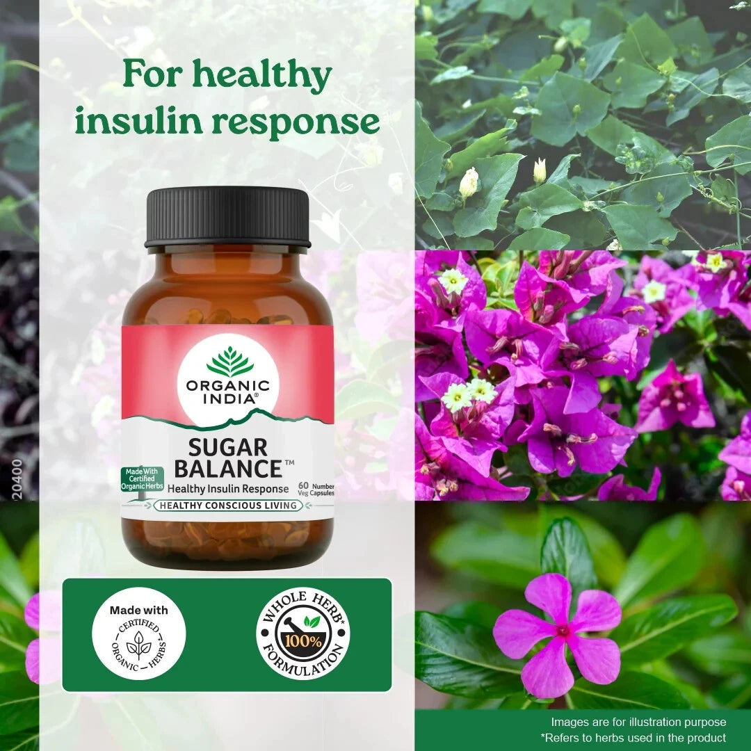 Organic India Sugar Balance 180 Capsules | Blood Sugar Support & Glucose Health