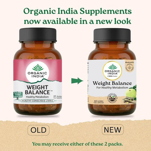 Organic India Weight Balance - 180 Capsules for Metabolism & Immunity Support