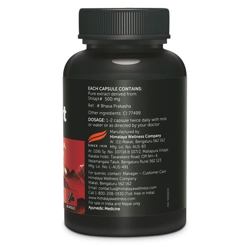 Himalaya Asphaltum (Shilajit) 60 Capsules: Natural Energy, Stamina, and Vitality Booster - Ayurvedic Herbal Supplement