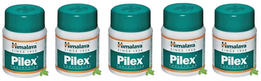 Himalaya Pilex 5 Pack (300 Tabs) – Hemorrhoid, Vein & Piles Herbal Support