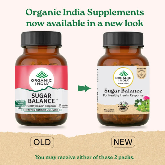 Organic India Sugar Balance 180 Capsules | Blood Sugar Support & Glucose Health