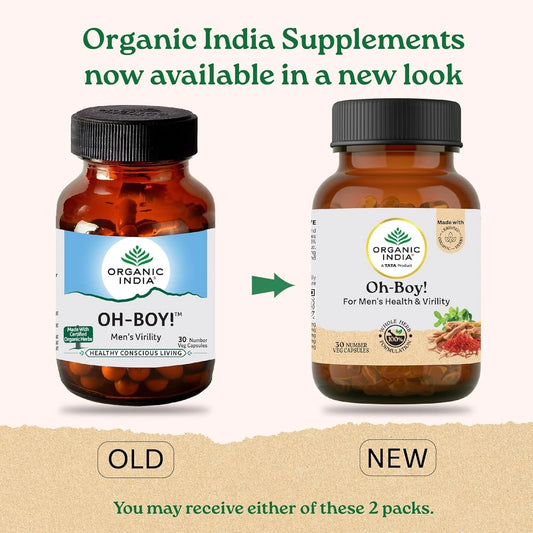 3x Organic India Oh-Boy 90 Capsules | Men’s Vitality, Energy & Libido Free Ship