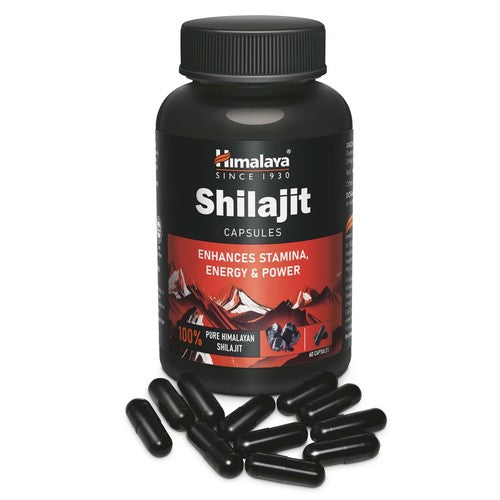 Himalaya Asphaltum (Shilajit) 60 Capsules: Natural Energy, Stamina, and Vitality Booster - Ayurvedic Herbal Supplement
