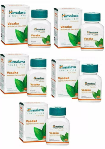 5 Pack Himalaya Vasaka 300 Tabs - Natural Lung Support & Respiratory Health Aid